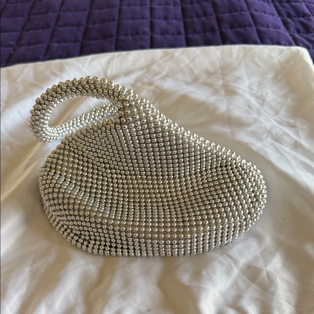 Jessica McClintock Metallic Beaded Wristlet